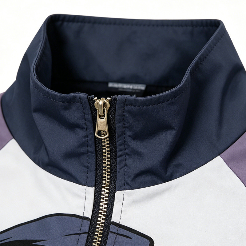 Screen Print Color Block Patchwork Jacket