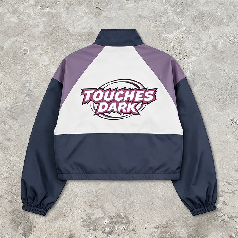 Screen Print Color Block Patchwork Jacket