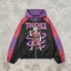 Patchwork DTG Print Anime Samurai Jacket | Color Block Hooded Windbreaker | Clothing Manufacturer