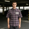 Custom Vintage Streetwear Clothing Washed Plaid Shirt — Ripped Distressed with Screen Print