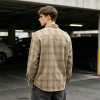 Custom Vintage Streetwear Clothing Chain Stitch Plaid Shirt — Spray Dye with Ripped Details