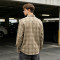 Custom Vintage Streetwear Clothing Chain Stitch Plaid Shirt — Spray Dye with Ripped Details