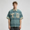 Custom Vintage Streetwear Clothing Patch Embroidery Plaid Shirt — Spray Dye Washed