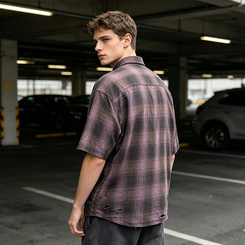 Elevated streetwear plaid shirt application