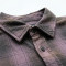 Custom Vintage Streetwear Clothing Crack Print Plaid Shirt — Spray Dye Washed with Tear Details