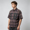 Custom Vintage Streetwear Clothing Crack Print Plaid Shirt — Spray Dye Washed with Tear Details