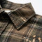 Custom 100% Cotton Vintage Streetwear Clothing Plaid Shirt — Garment Washed with Spray Dye & Patch Embroidery
