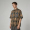Custom 100% Cotton Vintage Streetwear Clothing Plaid Shirt — Garment Washed with Spray Dye & Patch Embroidery