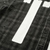 Custom 100% Cotton Vintage Streetwear Clothing Plaid Shirt — Screen Print with Splatter Effect & Ripped Holes