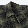 Custom 100% Cotton Vintage Plaid Shirt — Garment Wash with Distressed Details & Rivet Accents