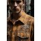 Custom 100% Cotton Vintage Plaid Shirt — Ripped Holes with Patch Embroidery & Rhinestone Details