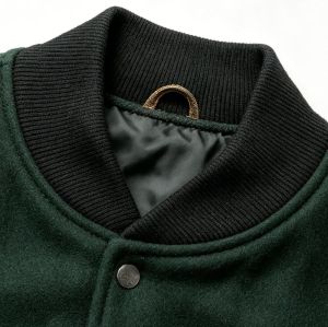 Custom Vintage Baseball Jacket — PU Leather Spliced with Leather Patch Embroidery & Rivet Details