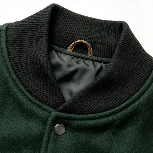 Custom Vintage Baseball Jacket — PU Leather Spliced with Leather Patch Embroidery & Rivet Details
