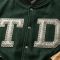 Custom Vintage Baseball Jacket — PU Leather Spliced with Leather Patch Embroidery & Rivet Details