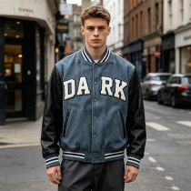 Custom Vintage Baseball Jacket with Towel Embroidery and Wash