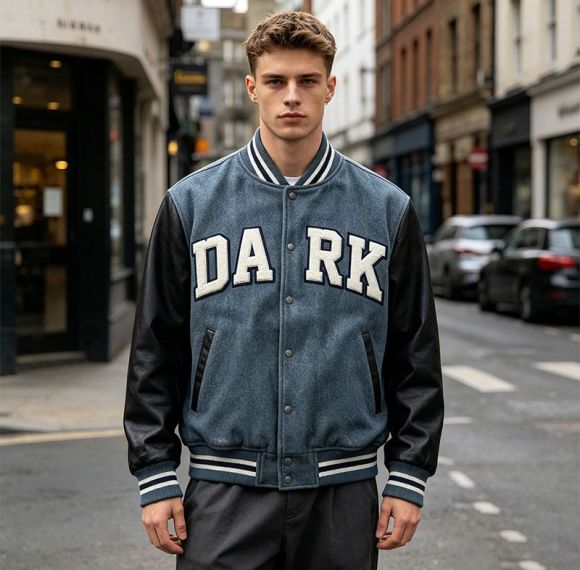 Custom Vintage Baseball Jacket with Towel Embroidery and Wash