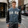 Custom Vintage Baseball Jacket with Towel Embroidery and Wash