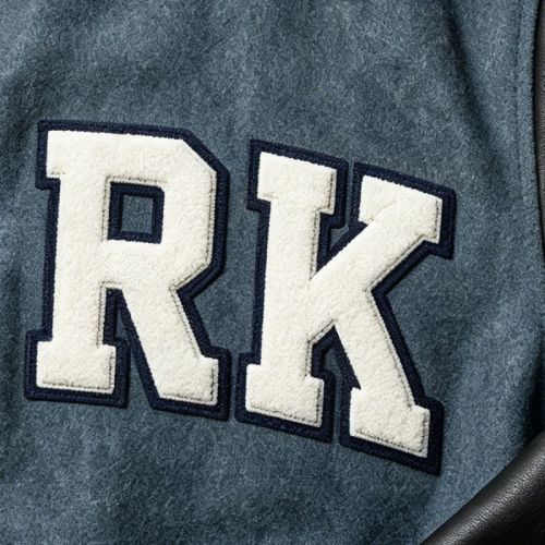 Custom Vintage Baseball Jacket with Towel Embroidery and Wash
