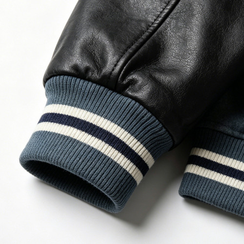 Custom Vintage Baseball Jacket with Towel Embroidery and Wash