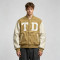 Custom Vintage Baseball Jacket PU Leather Spliced with Screen Print