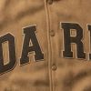 Custom Vintage Baseball Jacket PU Leather Spliced Patch Embroidery