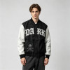 Custom Vintage Baseball Jacket PU Leather Patch Embroidery Spliced