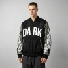 Custom Vintage Baseball Jacket with Screen Print and Patch Embroidery