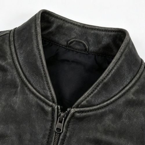 Custom Vintage Varsity Jacket PU Leather Patch Embroidery
