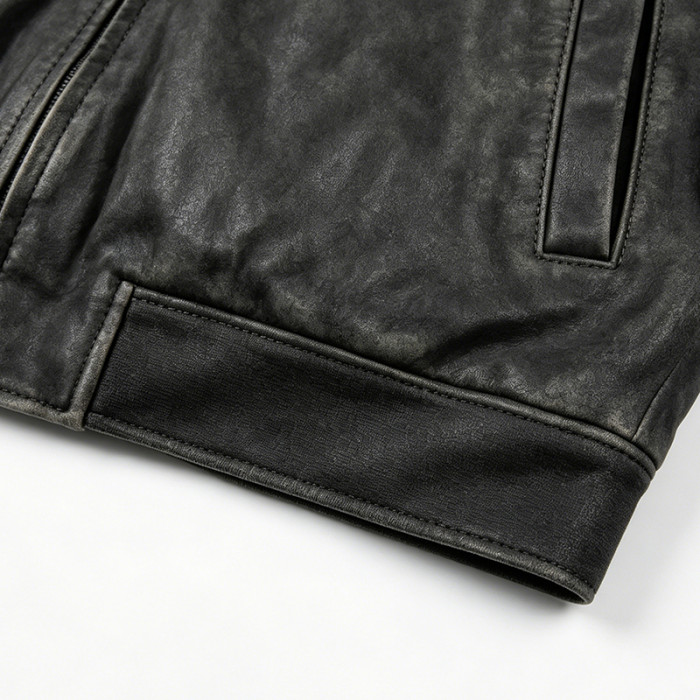 Custom Vintage Varsity Jacket PU Leather Patch Embroidery