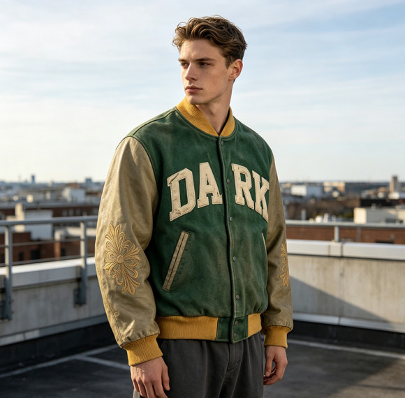 Custom Vintage Varsity Jacket With Embroidery and Patch