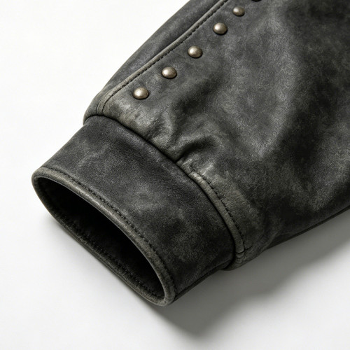 Custom Vintage Varsity Jacket With Rivet and Leather Patch
