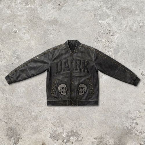 Custom Vintage Varsity Jacket With Rivet and Leather Patch