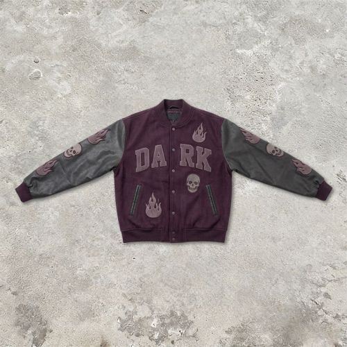 Custom Vintage Varsity Jacket PU Leather Patch Embroidery