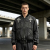 Custom Vintage Varsity Jacket 100% PU Leather Leather Patch