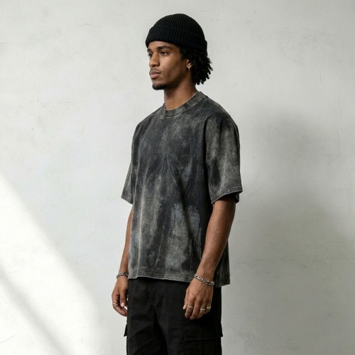 Custom Vintage T-Shirt 100% Cotton Spray Dye Hand Paint