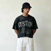 Custom Vintage T-Shirt 100% Cotton Crack Print Wash