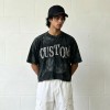 Custom Vintage T-Shirt 100% Cotton Crack Print Wash
