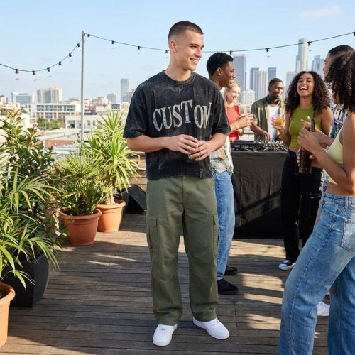 Custom Vintage T-Shirt 100% Cotton Crack Print Wash