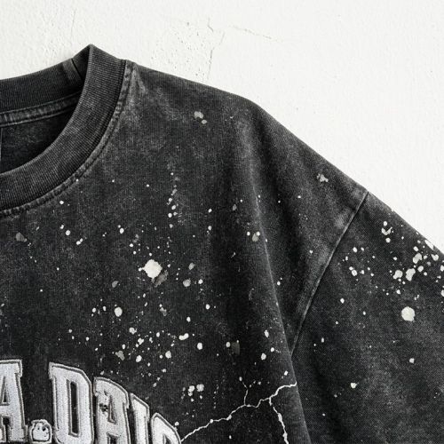 Custom Vintage T-Shirt 100% Cotton Splatter Crack Wash