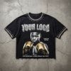 Custom Vintage T-Shirt 100% Cotton Rhinestone Rivet DTG Screen