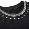Custom Vintage T-Shirt 100% Cotton Rhinestone Rivet DTG Screen