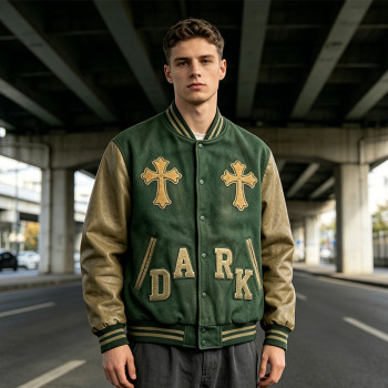 Custom Vintage Varsity Jacket PU Leather Patch