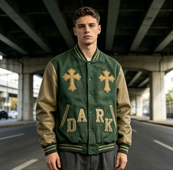 Custom Vintage Varsity Jacket PU Leather Patch