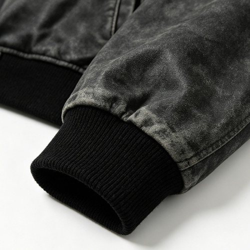 Custom Vintage Varsity Jacket 100% PU Leather Leather Patch