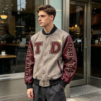 Custom Vintage Baseball Jacket 64C 21P 14PU 1SP Multi-Craft Embroidery