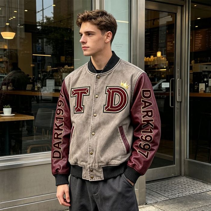 Custom Vintage Baseball Jacket 64C 21P 14PU 1SP Multi-Craft Embroidery