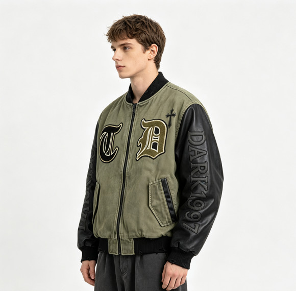 Custom Vintage Baseball Jacket 64C 21P 14PU 1SP Multi-Craft
