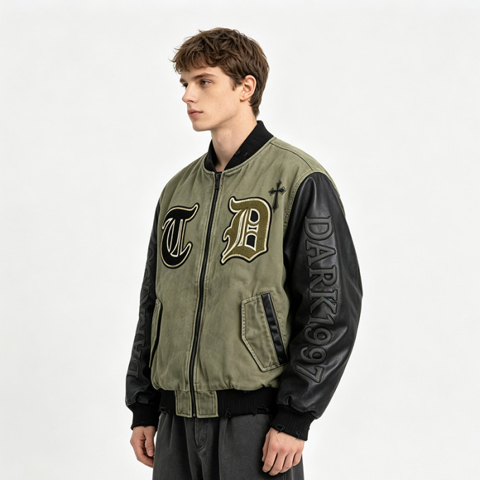 Custom Vintage Baseball Jacket 64C 21P 14PU 1SP Multi-Craft