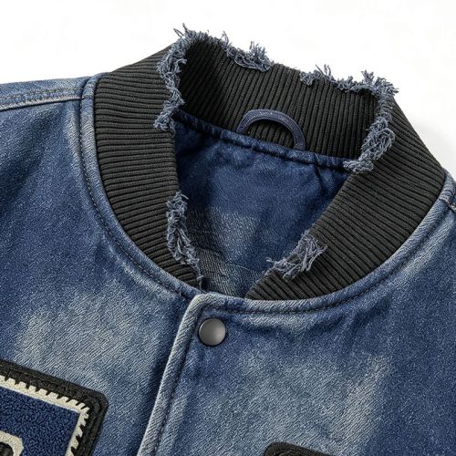 Custom Vintage Baseball Jacket 64C 21P 14PU 1SP Screen Print Multi-Craft