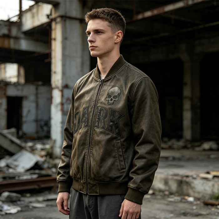 Custom Baseball Jacket 100% PU Leather Patch